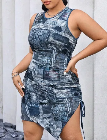 Rochie scurta SHEIN CURVE, albastru