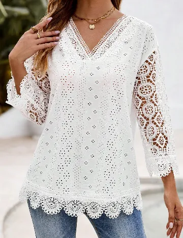 Bluza Emery Rose, alb