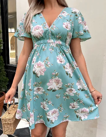 Rochie scurta SHEIN Maternity, turcoaz