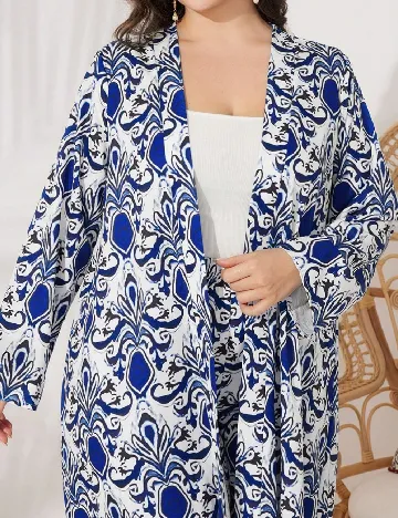 Compleu SHEIN CURVE, alb/albastru