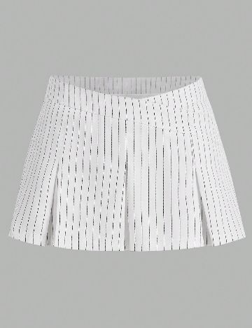 Fusta pantalon SHEIN, alb/negru