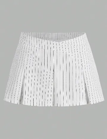 Fusta pantalon SHEIN, alb/negru