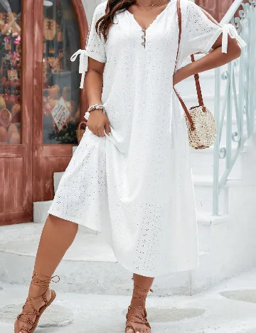 Rochie medie SHEIN CURVE, alb