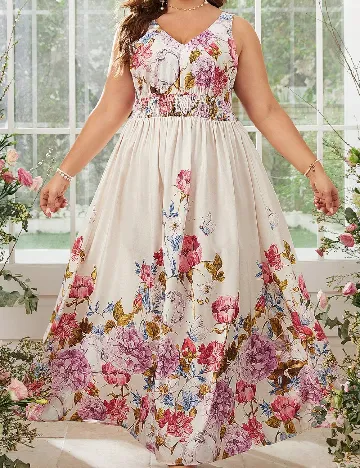 Rochie lunga SHEIN CURVE, floral print