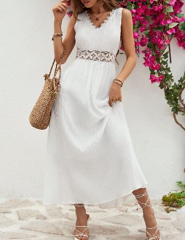 Rochie medie SHEIN, alb