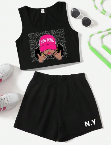 Compleu Shein Kids, negru