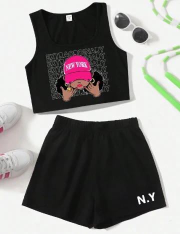 Compleu Shein Kids, negru