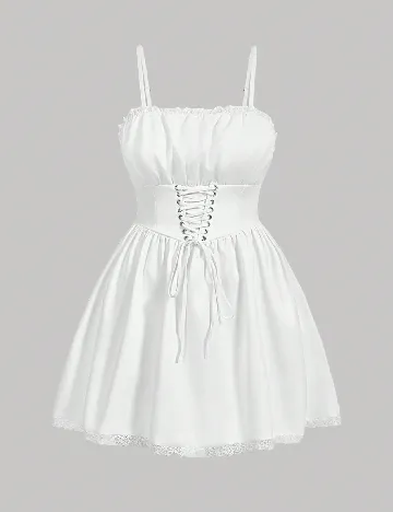 Rochie scurta SHEIN CURVE, alb