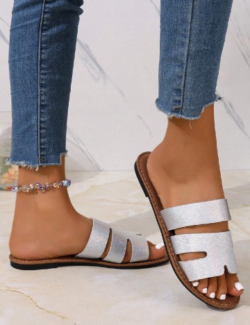 Slapi SHEIN, argintiu