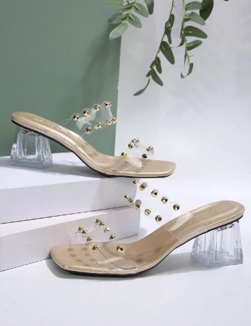 Saboti SHEIN, transparent/crem