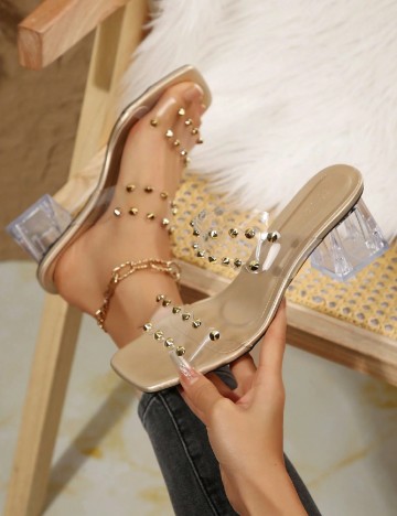 Saboti SHEIN, transparent/crem