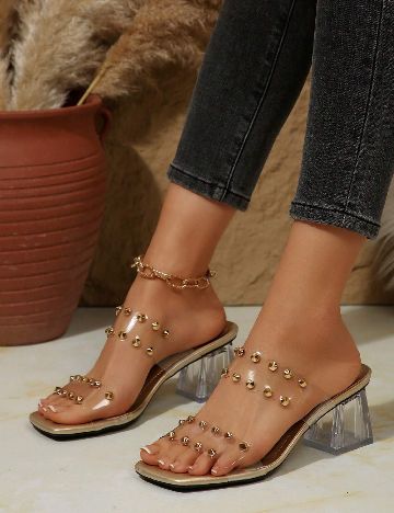 Saboti SHEIN, transparent/crem