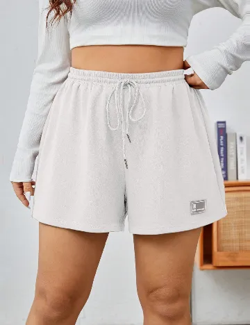 Pantaloni scurti SHEIN CURVE, alb