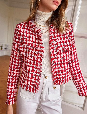 Jacheta SHEIN, rosu/alb