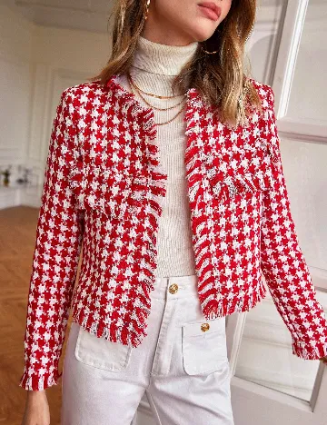 Jacheta SHEIN, rosu/alb