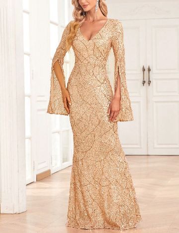 Rochie lunga SHEIN CURVE, auriu