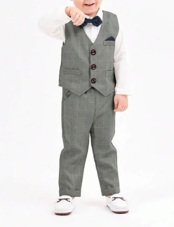 Compleu Shein Kids, gri/alb