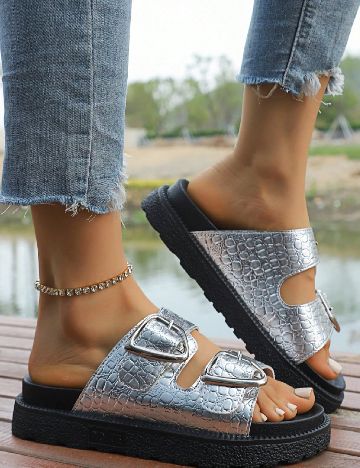 Slapi SHEIN, argintiu