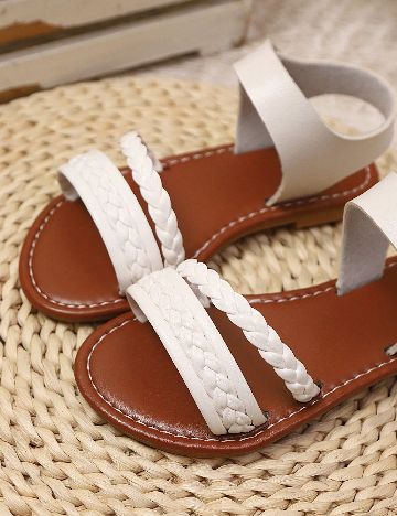 Sandale Shein Kids, alb