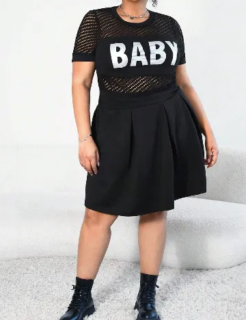 Fusta SHEIN CURVE, negru