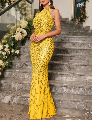 Rochie lunga Miss ord, galben