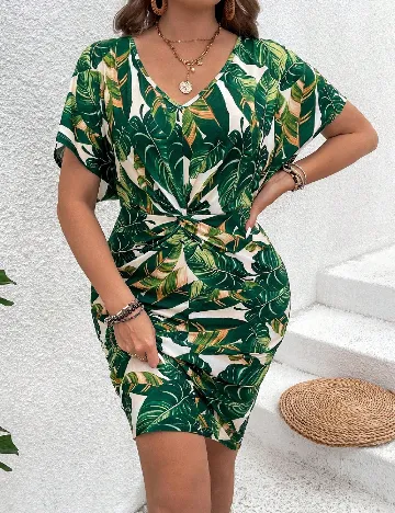 Rochie scurta SHEIN CURVE, verde