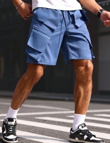 Pantaloni scurti SHEIN, albastru