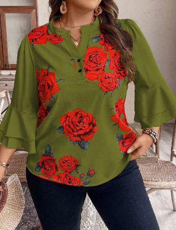 Bluza SHEIN CURVE, verde