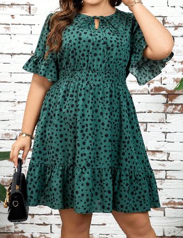 Rochie scurta SHEIN CURVE, verde