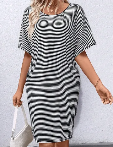 Rochie scurta SHEIN, alb/negru