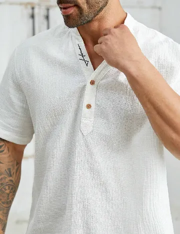 Camasa SHEIN Plus Size Men, alb