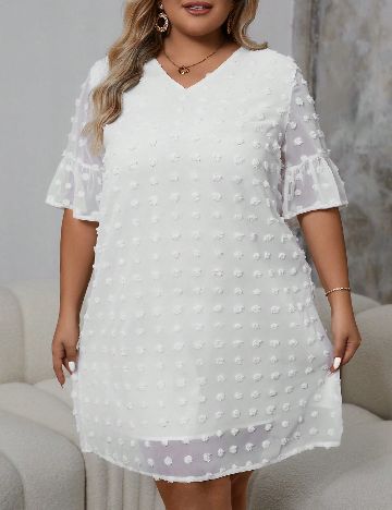 Rochie scurta SHEIN CURVE, alb