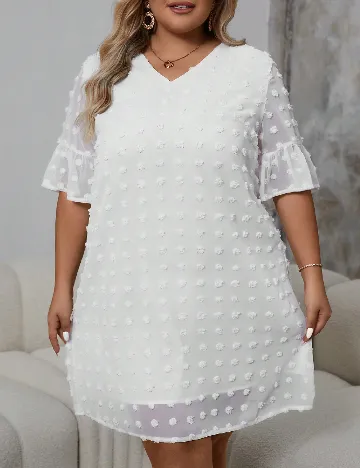 Rochie scurta SHEIN CURVE, alb