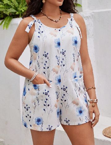 Salopeta SHEIN CURVE, alb