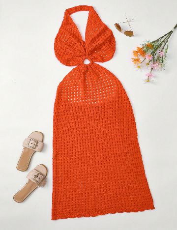 Rochie de plaja SHEIN CURVE, portocaliu