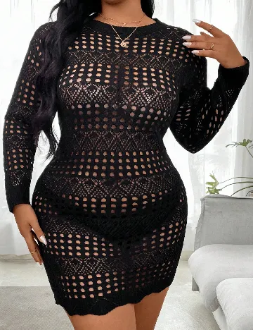 Rochie de plaja SHEIN CURVE, negru