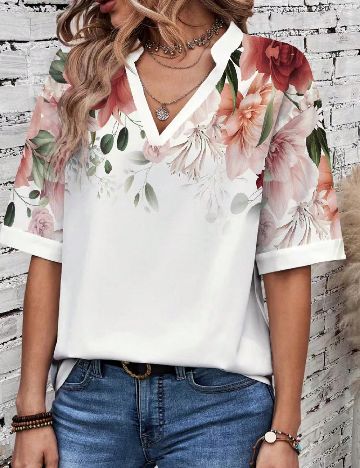 Bluza Emery Rose, alb