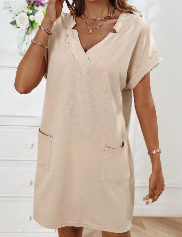 Rochie scurta SHEIN, crem