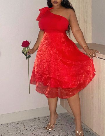 Rochie medie SHEIN CURVE, rosu