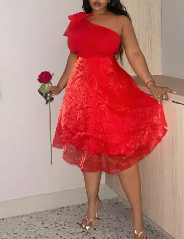 Rochie medie SHEIN CURVE, rosu