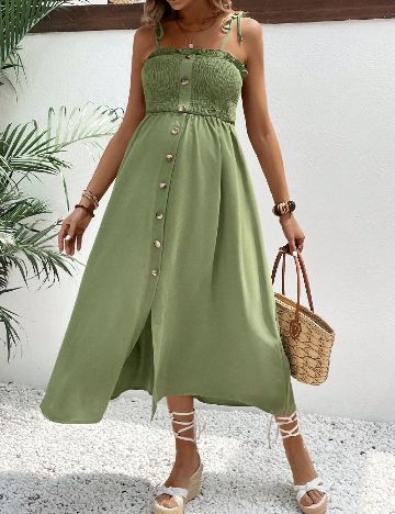 Rochie medie SHEIN Maternity, verde