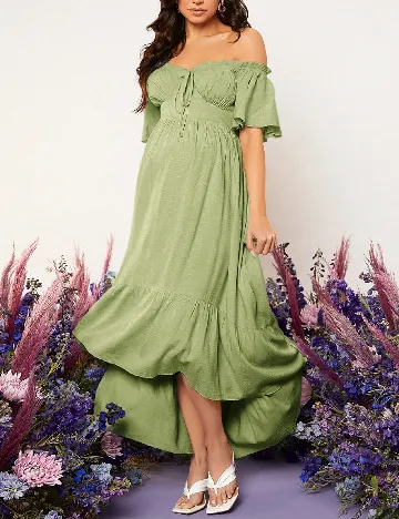 Rochie lunga SHEIN Maternity, verde