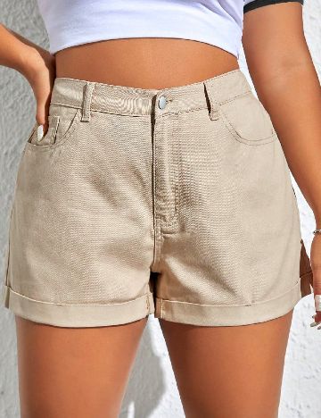 Pantaloni scurti SHEIN CURVE, crem