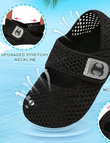 Papuci de plaja Shein Kids, negru