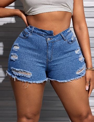 Pantaloni scurti SHEIN CURVE, albastru