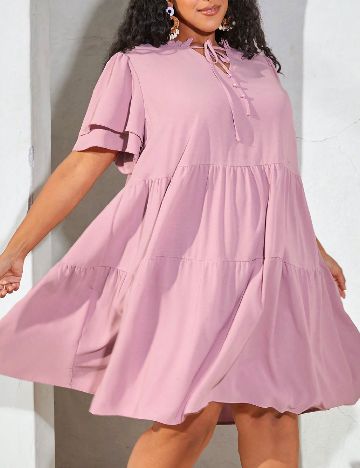 Rochie scurta SHEIN CURVE, roz