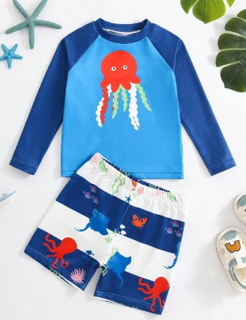 Compleu De Plaja Shein Kids, albastru