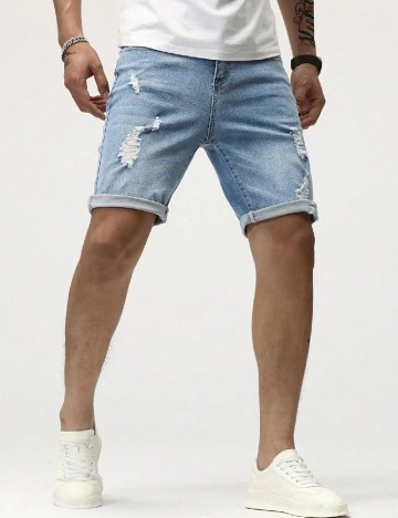 Pantaloni scurti SHEIN, albastru