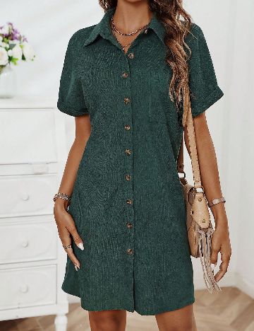 Rochie scurta SHEIN, verde inchis