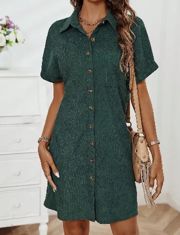 Rochie scurta SHEIN, verde inchis